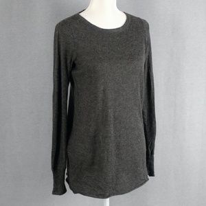 Nili Lotan Gray Alpaca Blend Lightweight Sweater Knit Top